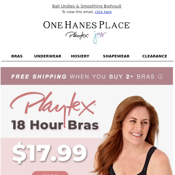 Playtex: Shop Playtex Bras + $1.99 Shipping, 7 Days Only!