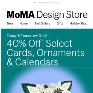 40% Off Holiday Cards, Ornaments & Calendars
