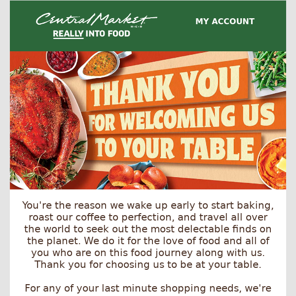 Thank You For Welcoming Us To Your Table