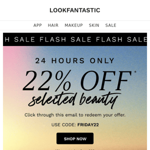 Friday Flash SALE ⚡ 22% Off... Go, Go, GO!