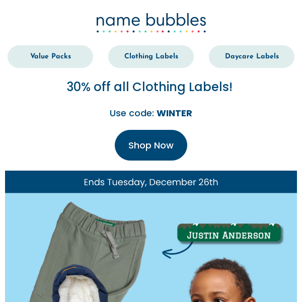Winter wonderful sales await, Name Bubbles 🤗