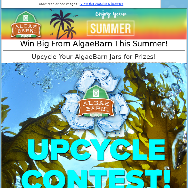 Did you get a free 4 pack this week? + Upcycle your AlgaeBarn jars to win!