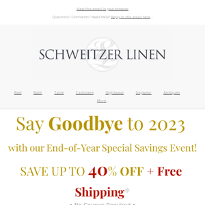SAVE Up To 40% As We Say GOODBYE to 2023!