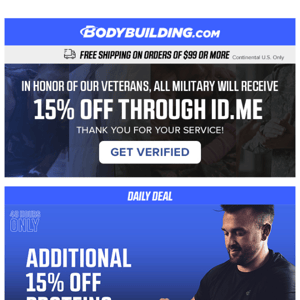 Up to 25% Off + Additional 15% Off on Proteins