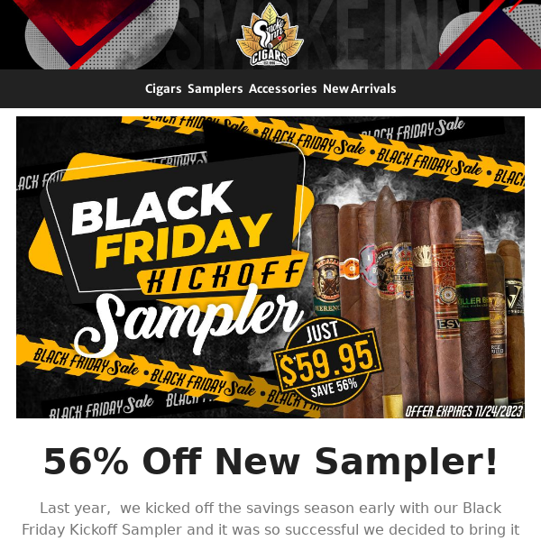 56% Off Our Pre-Black Friday Sampler