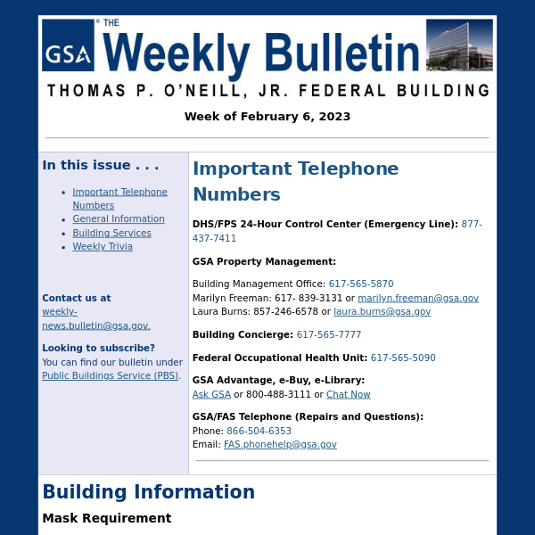 The Weekly Bulletin O'Neill - Week of February 6, 2023