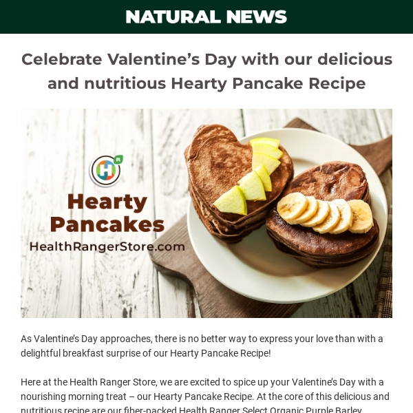 Celebrate Valentine’s Day with our delicious and nutritious Hearty Pancake Recipe