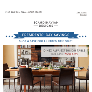 Presidents' Day Savings!