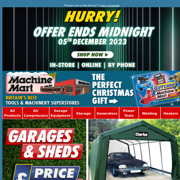 Reminder: Our Garages Price Crash Ends Today. Save £££s