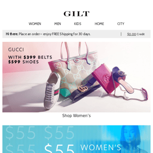 Gucci Women With $399 Belts & $599 Shoes | 2-Day $55 Deals