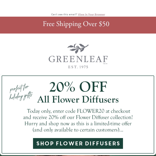 GET 20% OFF FLOWER DIFFUSERS 😍