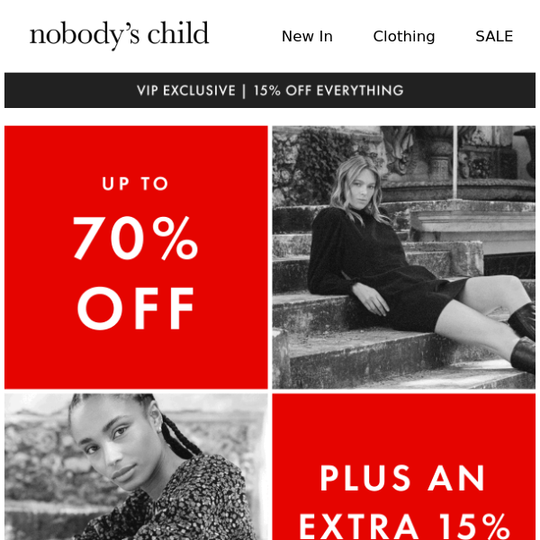 SHOP UP TO 70% OFF BY SIZE