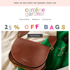 25% OFF bags & straps