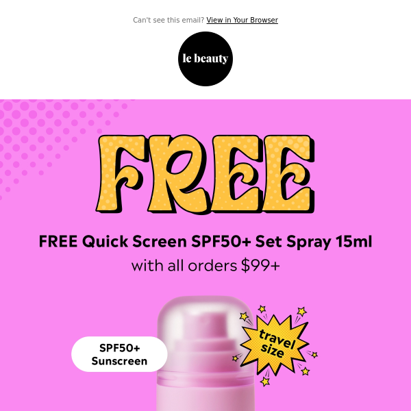 FREE Mini Makeup Setting Spray with SPF!* ☀️