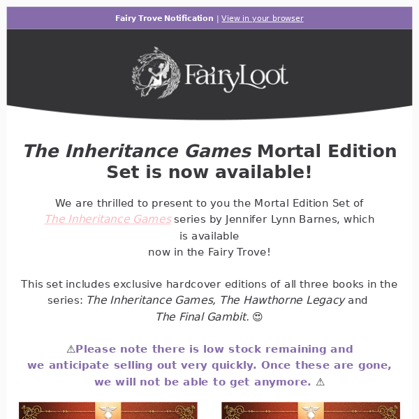 THE INHERITANCE GAMES Mortal Edition Set is now available! 🖤