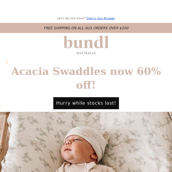 CLEARANCE SALE! 60% off Acacia Swaddles