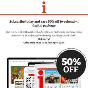 One week left: Save 50% when you subscribe today