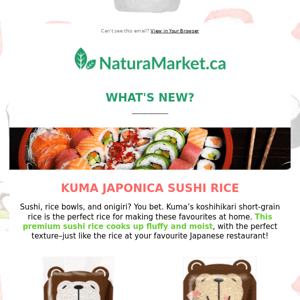 NEW Kuma Japonica Sushi Rice & Vegan Soups from Maya Kaimal