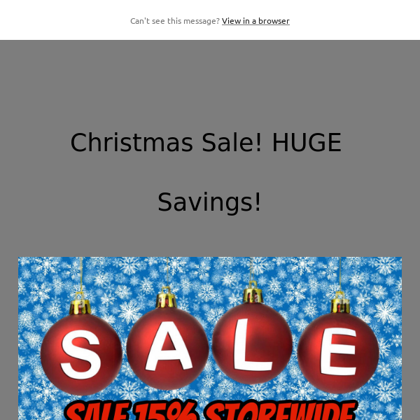 Christmas Sale! HUGE Savings!