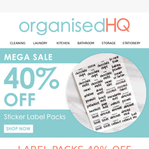 Label your life and save! 40% OFF sticker label packs
