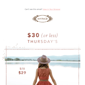 $30 Thursdays Start Now! 🥰