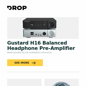 Gustard H16 Balanced Headphone Pre-Amplifier, Moon Key Succulent Artisan Wrist Rest, Keycraft Cobra Resin Artisan Keycap and more...