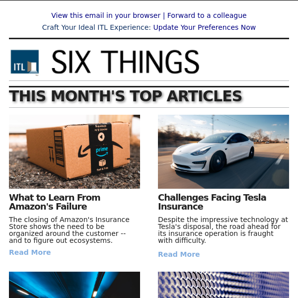 What to Learn From Amazon's Failure; Challenges Facing Tesla Insurance; and more