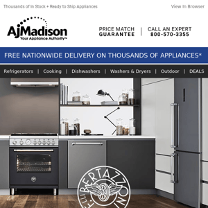 Up to 3 FREE Bertazzoni appliances with Suite Deals Rebate