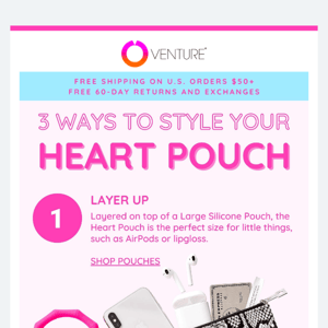 3 Ways to Style the Silicone Heart Pouch 💖