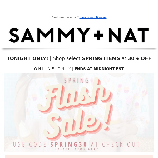 TONIGHT ONLY: Online Spring 30% OFF **Flash Sale** 🌸