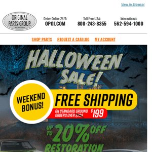 Spine Chilling Discounts plus Free Shipping on orders $199+