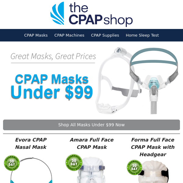 CPAP Masks Under $99!