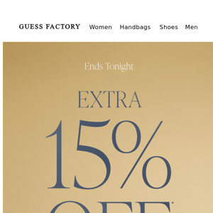 Extra 15% Off ENDING ⏰