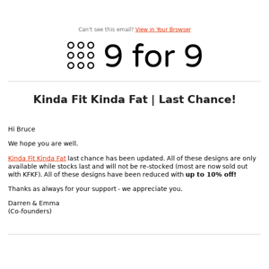 Kinda Fit Kinda Fat | Last Chance!