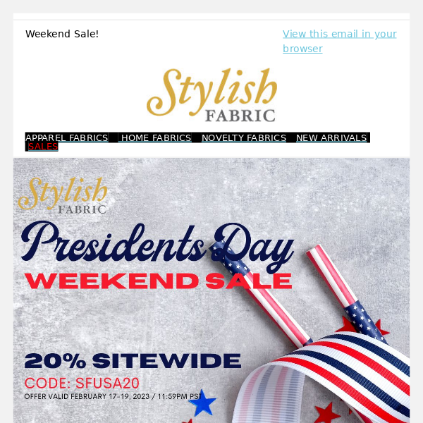 President's Day Weekend Sale