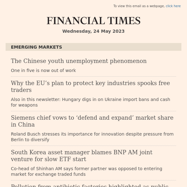 Emerging Markets: New York AM: The Chinese youth unemployment phenomenon...