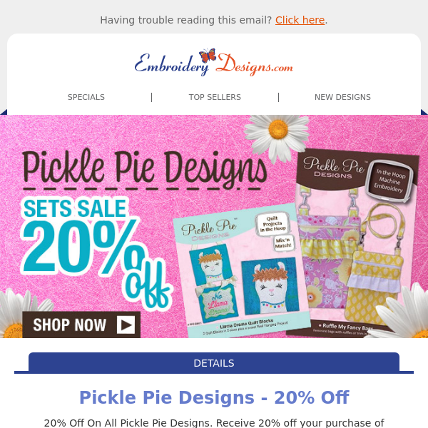 Slice Of Savings: 20% Off Your Favorite Pickle Pie Designs!