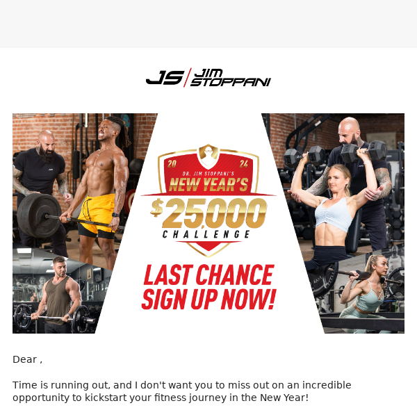 Last Chance: Sign Up Now for Dr. Jim Stoppani’s New Year's Challenge!