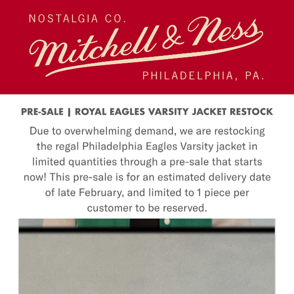 RESERVE NOW | The Royal Eagles Varsity Jacket Restock. 🦅💚