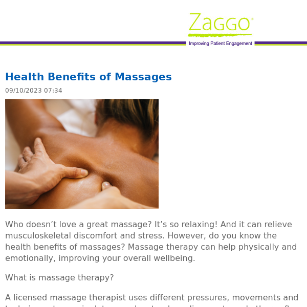 Health Benefits Of Massage