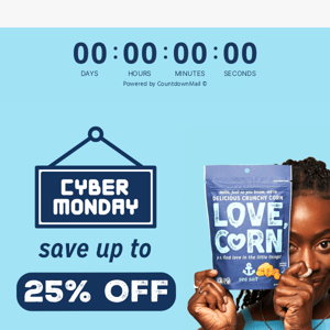 Last chance to use your 25% off 🌽