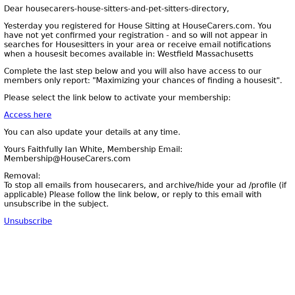 Housecarers House Sitters & Pet Sitters Directory, Homeowners can not see your profile
