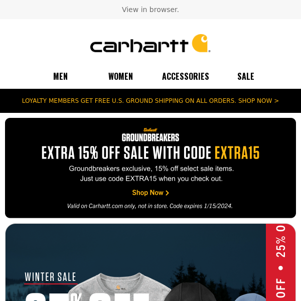 Loyalty: Get an extra 15% off Winter Sale