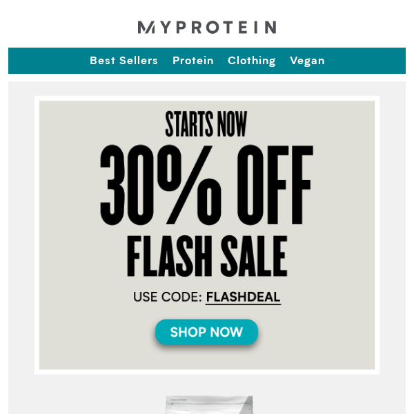 Time to stock up My Protein with our 30% off flash sale ⚡
