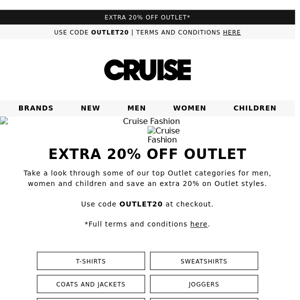 Extra 20% Off Outlet | Don't Miss Out