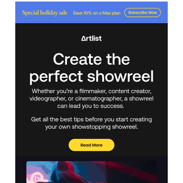 Artlist.io, learn about showreels and why you need one