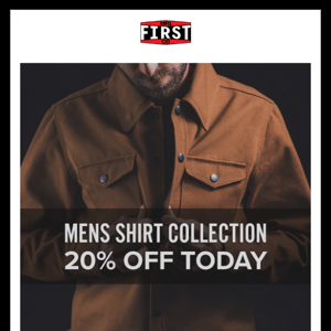 20% off Men's shirts Today Only!
