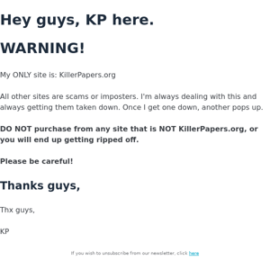 WARNING (Fake site, please read!)