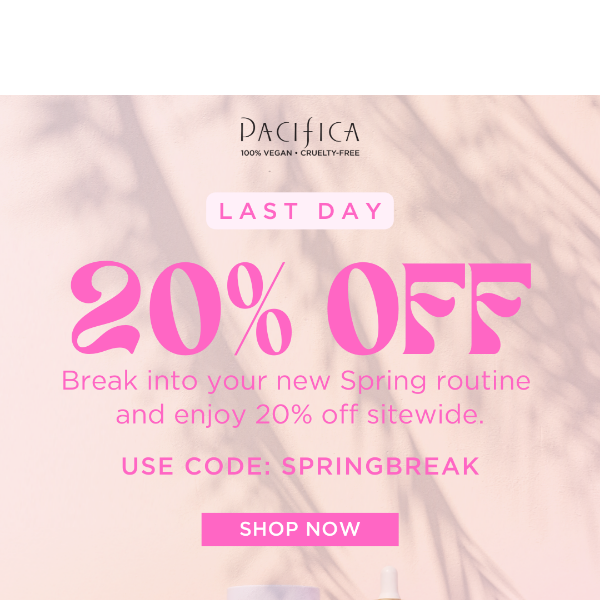 Last day! Save 20% 🌸🌈