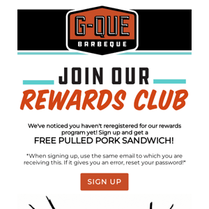 Get a FREE PULLED PORK SANDWICH! 😜